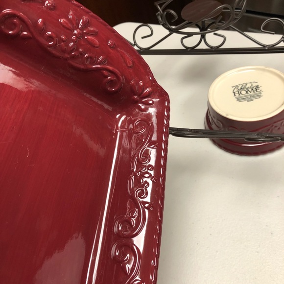 Home Interiors Retired Stoneware Berry Hospitality Serving Set - Picture 5 of 6